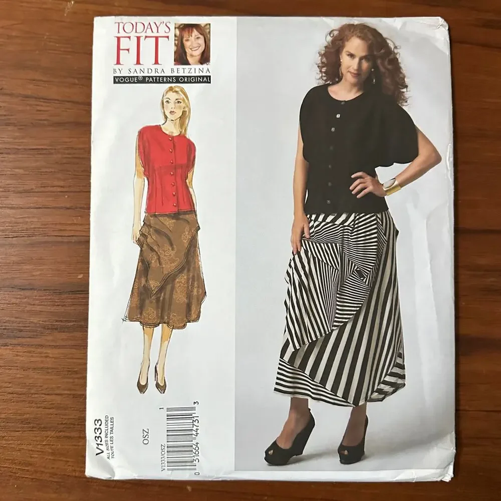 UNCUT Vogue  Pattern 1333 OSZ Sandra Betzina Blouse & Skirt